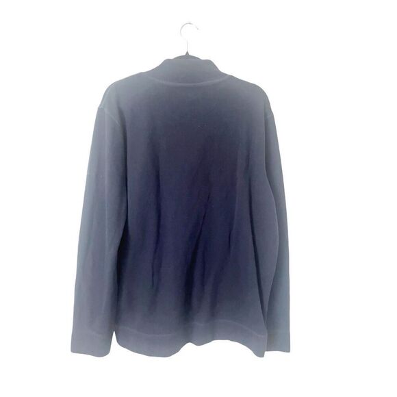 Falconnable Navy Blue Quarter Zip Cotton Pullover Sweater XL - Picture 2 of 5